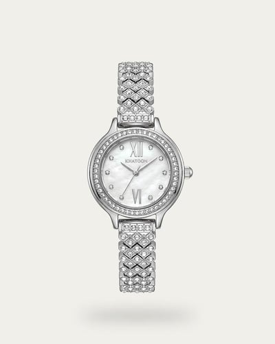 بوكس ملكي - طقم مجوهرات فاخر مرصع مع ساعة راقية