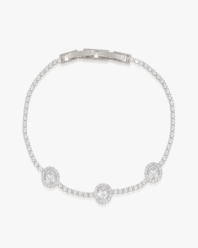 اسوارة فضية جذابة للنساء مرصعة بالزركون