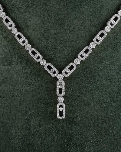 طقم زركون فاخر بتصميم الماس -شوكر MOVE