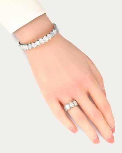 طقم شومية من اسوارة وخاتم تصميم ماسي