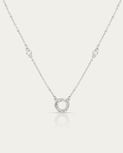 سلسال نسائي ناعم بتصميم الدوائر الماسية المتداخلة