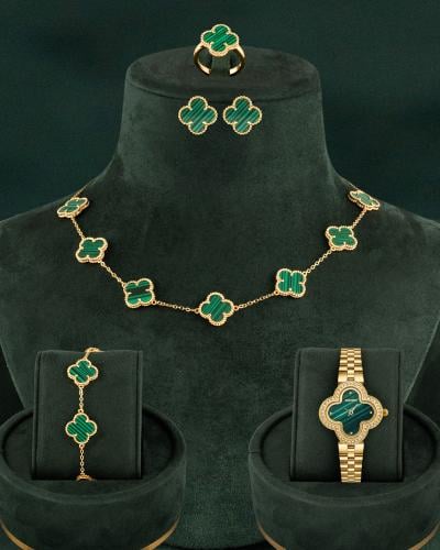 مجموعة خاتون® الملكية طقم اكسسوارات مع ساعة نسائية...