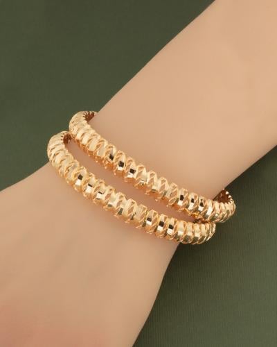 طقم بناجر مبرومة بلمعة الذهب الفاخرة - 2 حبة