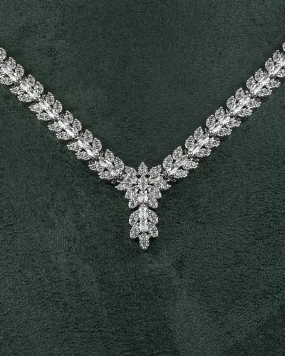 طقم مجوهرات أنيق من الزركون الفضي