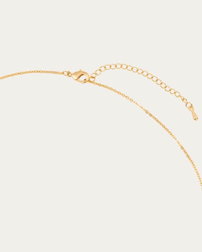 سلسال ذهبي للنساء بتصميم الزهور النباتية مرصع بالز...