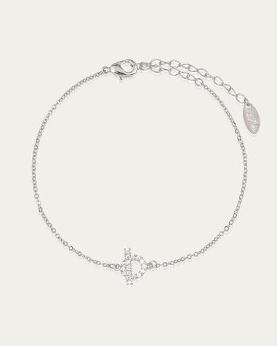 سوار ناعم بشكل حرف D مرصع بالكامل بالزركون من خاتو...