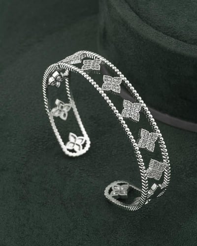 طقم اسوارة وخاتم بلمعة الألماس مزين بالزركون من خا...