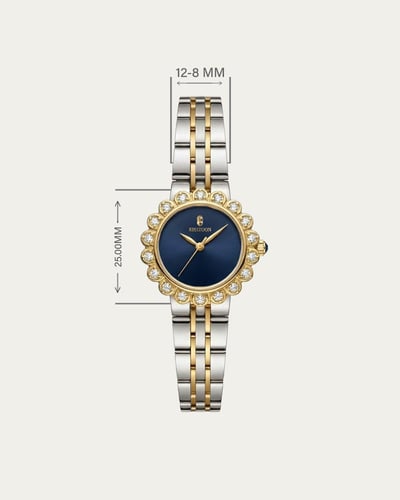 ساعة فاخرة من خاتون® للنساء تصميم ثنائي اللون مينا...