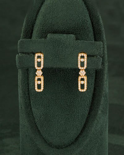 طقم زركون ذهبي بتصميم ألماس - شوكر MOVE