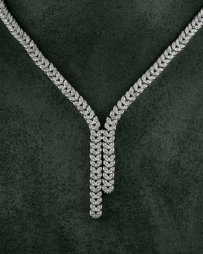 طقم زركون أنيق بتصميم ماسي