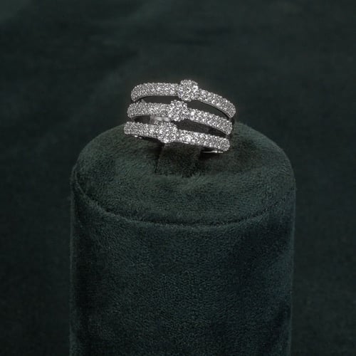 طقم اسوارة وخاتم بلمعة الألماس مزين بالزركون من خا...