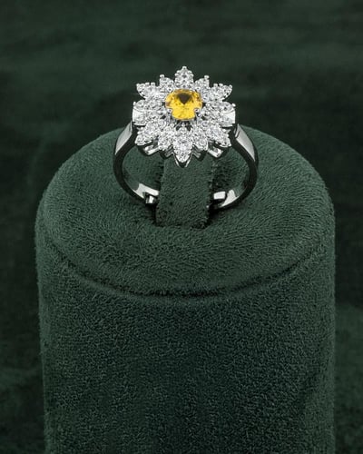 طقم مجوهرات للمناسبات بالزركون الأصفر