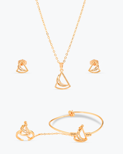 طقم مجوهرات أطفال 5 قطع بلمعة الذهب