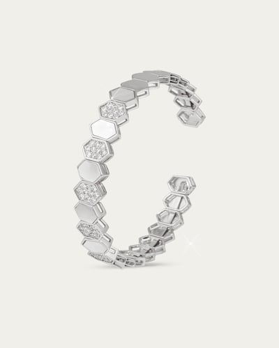 طقم شومية من اسوارة وخاتم تصميم ماسي