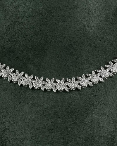 طقم مجوهرات عصري مرصع بالزركون الأبيض