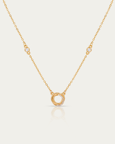 سلسال نسائي ناعم بتصميم الدوائر الذهبية المتداخلة