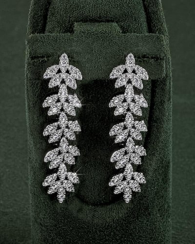 طقم زركون فضي أنيق 5 قطع للمناسبات