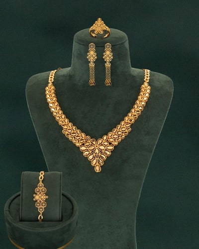 طقم مجوهرات نسائية بديل الذهب من خاتون®