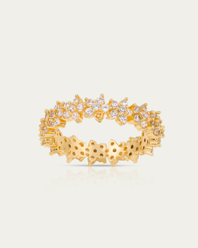 خاتم إتيرنيتي ذهبي تصميم ناعم مرصع بفصوص الزركون ب...