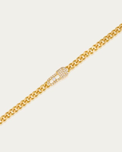 اسوارة يد ذهبية بتصميم القفل المزحرف بالزركون