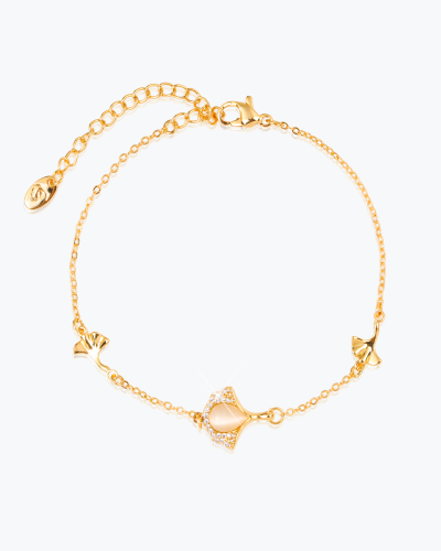 اسوارة ناعمة متألقة بالزركون لون ذهبي