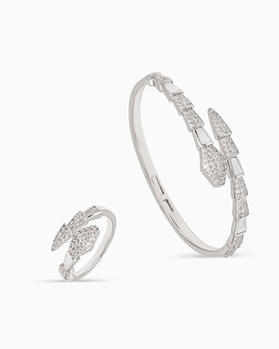 طقم ماسي من اسوارة وخاتم مرصع بالزركون