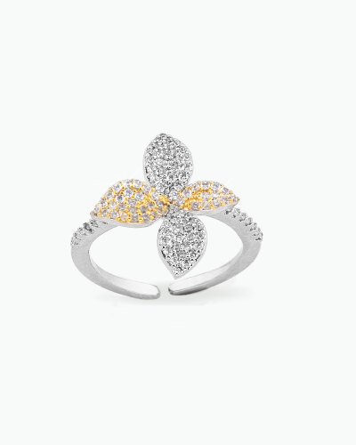 خاتم نسائي عصري بتصميم الزهرة ستايل ناعم