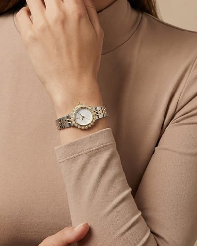 ساعة اصلية من خاتون® للنساء باطار مزين بالزركون