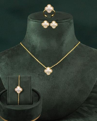 طقم مجوهرات أنيق بتصميم عالمي 5 قطع ماركة خاتون®