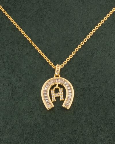 سلسال ذهبي بتصميم مزين بالزركون