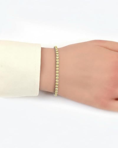 اسوارة تنس نسائية مزينة بفصوص الزركون الذهبية