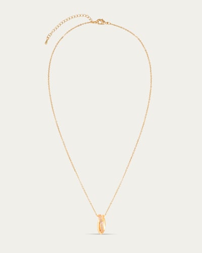 سلسال الحلقات المتداخلة تصميم ذهبي مرصع بالزركون