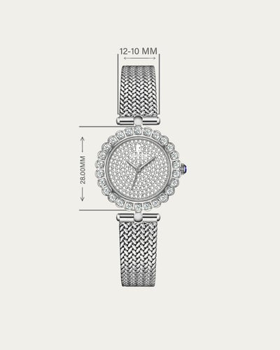 ساعة خاتون نسائية فاخرة بلون فضي