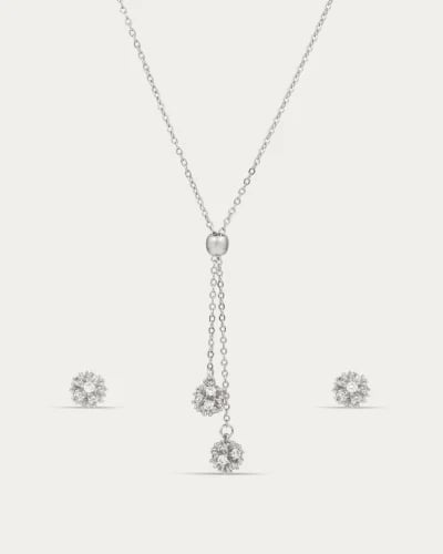 Delicate Zircon Necklace & Earrings | Work & Everyday Wear