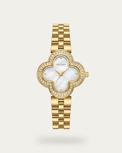 ساعة خاتون النسائية بتصميم زهرة البرسيم