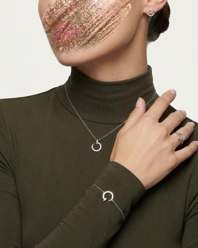 طقم المسمار الماسي تصميم ناعم مزين بالزركون