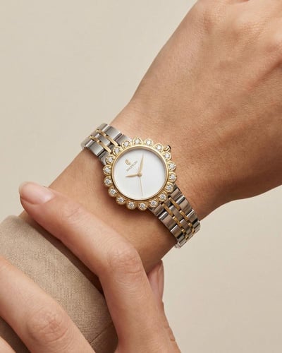 ساعة اصلية من خاتون® للنساء باطار مزين بالزركون