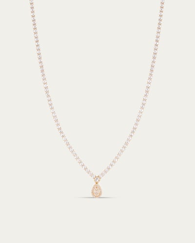 طقم القطرة الذهبية من سلسال وحلق مرصع بالزركون