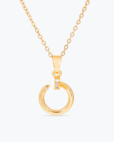 طقم أطفال بتصميم المسمار مزين بالزركون وبريق الذهب