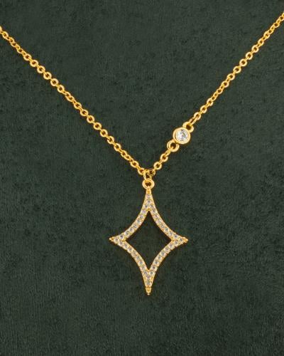 سلسال ذهبي بتصميم البريق الماسي بلمعة الألماس