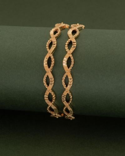 بناجر ذهبية بتصميم دائري / 2 حبة