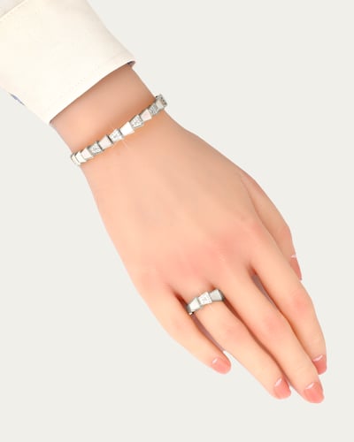 طقم سيربنتي اسوارة وخاتم تصميم ماسي