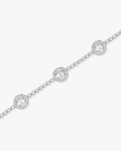 اسوارة فضية جذابة للنساء مرصعة بالزركون