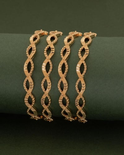 بناجر ذهبية بتصميم دائري / 2 حبة