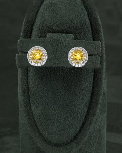 طقم مجوهرات مزين بالزركون الأصفر