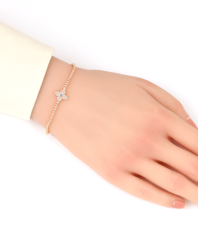 اسوارة الوردة المرصعة بالزركون لون ذهبي