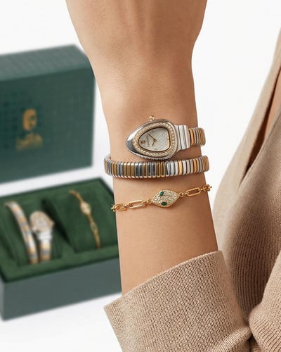 هدية مميزة للنساء بتصميم الكوبرا ثنائية اللون