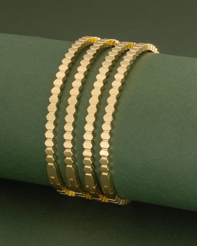 بناجر نسائية ناعمة 2 حبة- لون ذهبي عيار 14