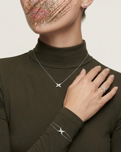 طقم اكس الماسي مطعم بالزركون من خاتون®