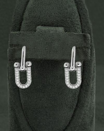 أقراط القفل الماسي بلمعة الألماس